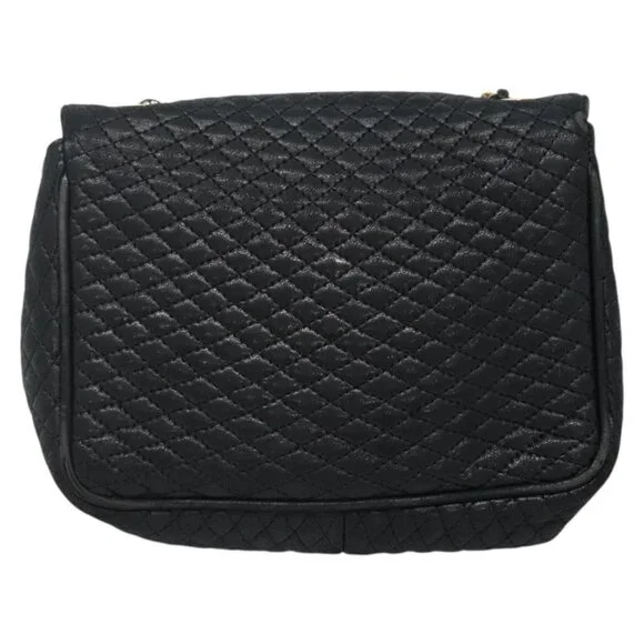 Authentic BALLY Chain Shoulder Bag Leather Black Gold - Picture 9 of 16